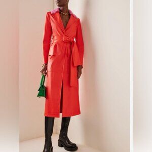 Staud ~ Ashley Vegan Leather Trench Coat ~ XL ~ Belted Style